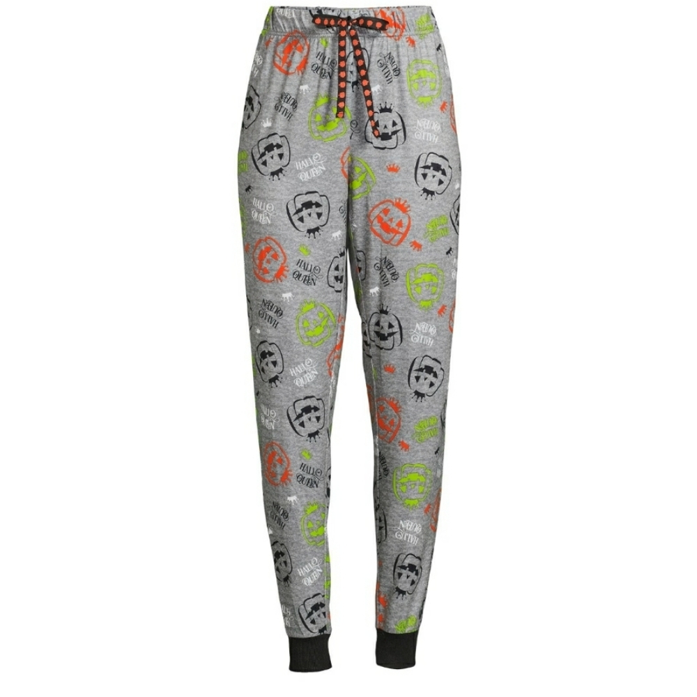 Halloween pumpkin womens jogger sleep pants